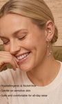 Kosinerjewelry KOSINER 925 Sterling Silver Oceanic Blue Fishbone Flat Back Stud