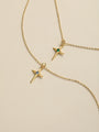 Kosiner Jewelry KOSINER 18K Gold Vermeil Birthstone Cross Chain Necklace