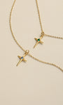Kosiner Jewelry KOSINER 18K Gold Vermeil Birthstone Cross Chain Necklace