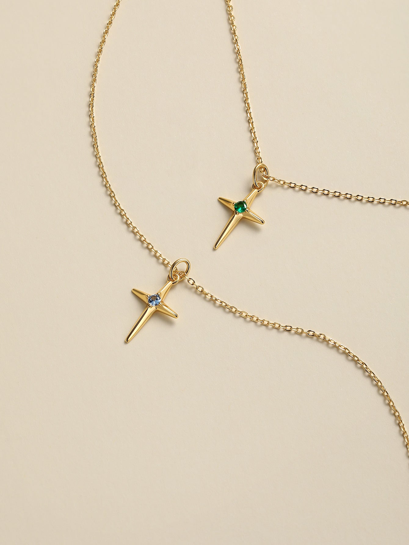Kosiner Jewelry KOSINER 18K Gold Vermeil Birthstone Cross Chain Necklace