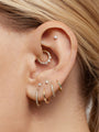 KOSINER rainbow zirconia hoop, perfect for helix, conch, tragus and curated ear stacking