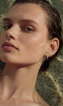Kosiner Jewelry KOSINER 14K Solid Gold Delicate Pave Crescent Flat Back Stud