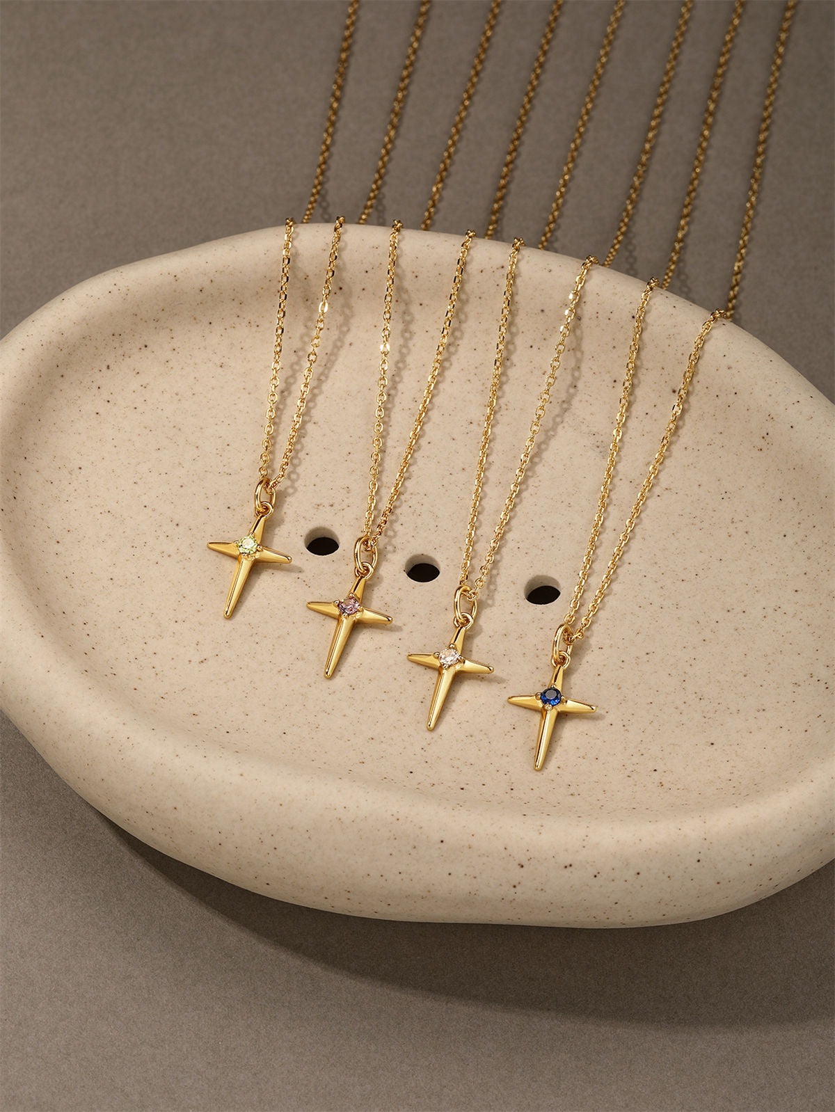 KOSINER 18K Gold Vermeil Delicate Initials Chain Necklace