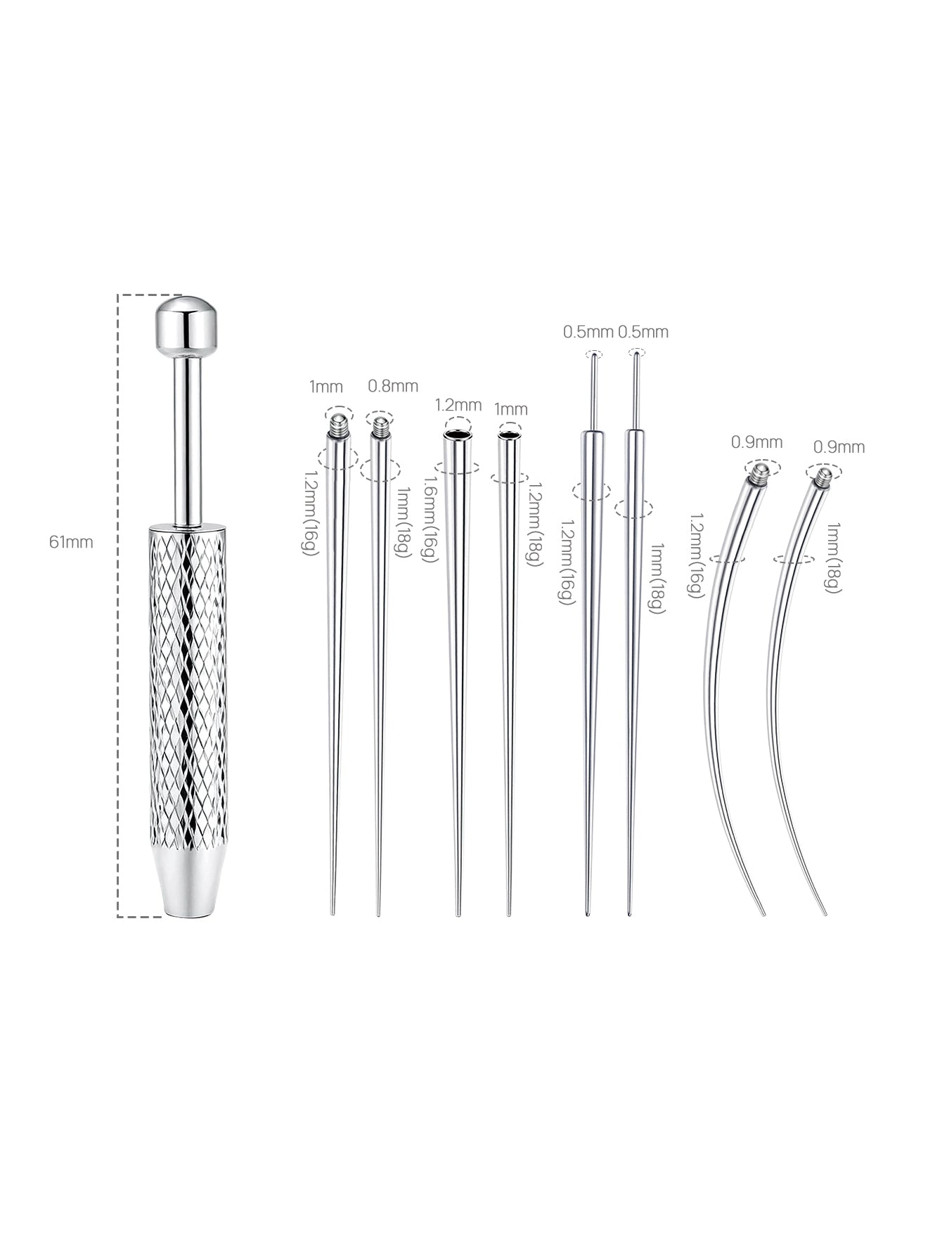 Tytanowe narzędzie do wprowadzania i przebijania stożkowych kulek