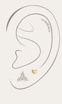 KOSINER 14K solid gold minimalist versatile stud set featuring ultra shine AAAAA cubic zirconia, designed for comfort and easy wear.