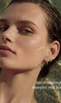 KOSINER 14K solid gold disc stud, waterproof, hypoallergenic, no plating