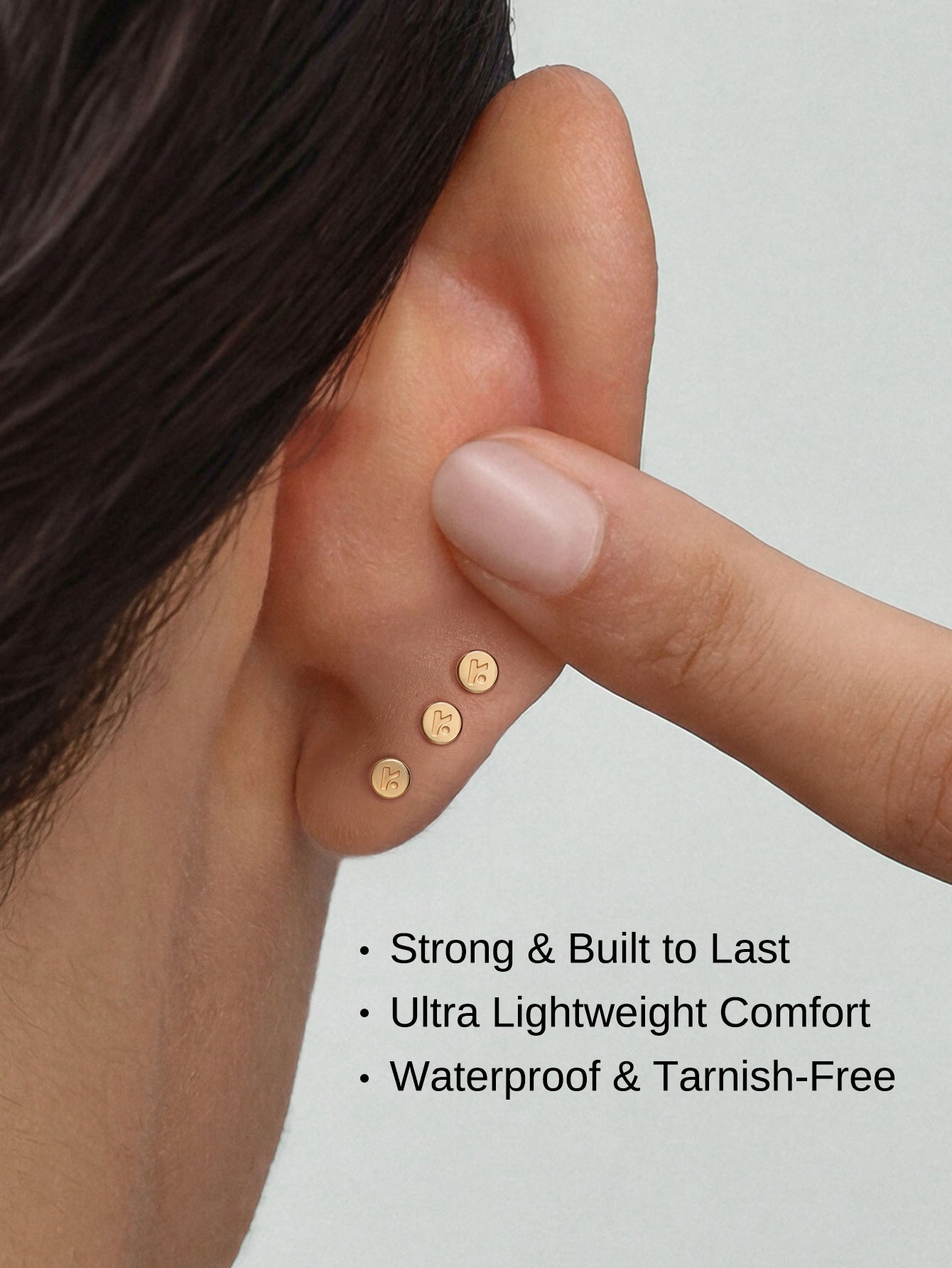 KOSINER Curated ear styling with KOSINER blue fishbone flatback stud