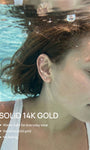 KOSINER 14K Solid Gold Delicate Bezel Flat Back Stud