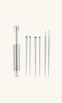 A professional-grade titanium insertion tool set designed for precise, safe, and effortless jewelry changes.