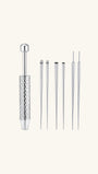 A professional-grade titanium insertion tool set designed for precise, safe, and effortless jewelry changes.
