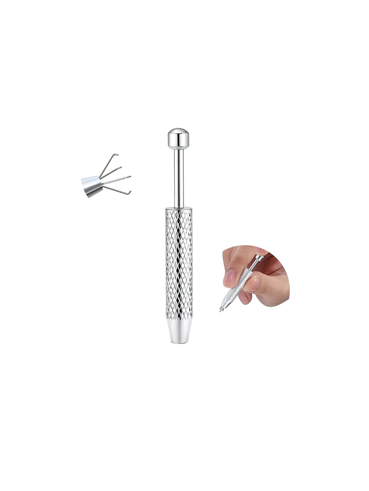 A professional-grade titanium insertion tool set designed for precise, safe, and effortless jewelry changes.