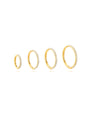 Four gold titanium 16g/18g cartilage hoops with 5A CZ stones, shown in sizes 6mm to 12mm.