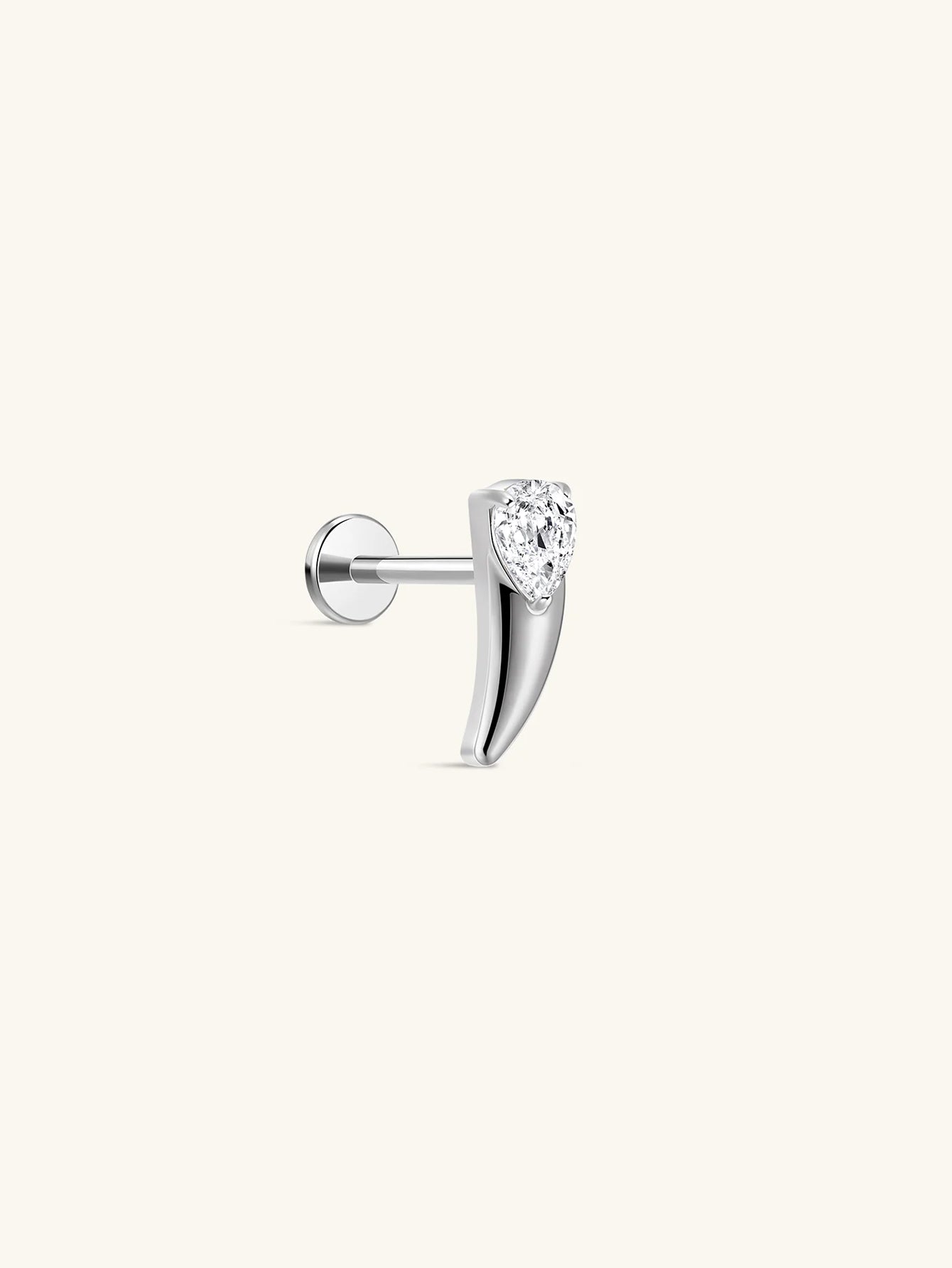 gioielli kosiner Titanium CZ Fang Teardrop Flatback