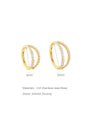 Gold titanium double hoop cartilage earrings with AAAAA CZ, 16g, 8mm and 10mm sizes. Hypoallergenic.