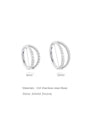 Silver 16g double hoop cartilage earrings with AAAAA cubic zirconia, 8mm and 10mm sizes. Titanium material.