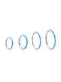 kosiner jewelry Titanium Waterproof Multiple Sizes 5A CZ Blue Opal Cartilage Hoop 16g