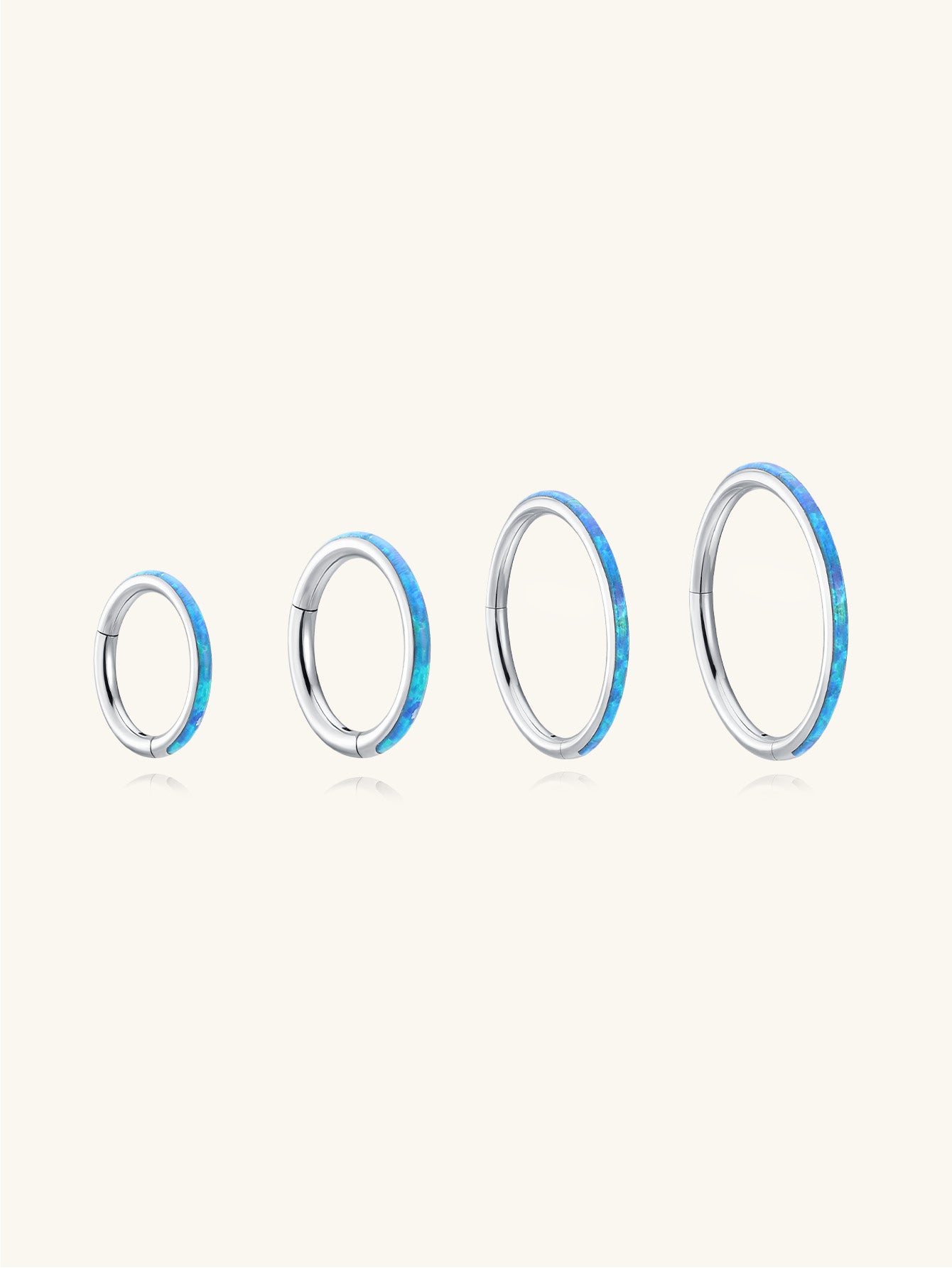 kosiner jewelry Titanium Waterproof Multiple Sizes 5A CZ Blue Opal Cartilage Hoop 16g