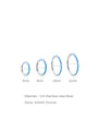 kosiner jewelry Titanium Waterproof Multiple Sizes 5A CZ Blue Opal Cartilage Hoop 16g