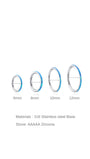 kosiner jewelry Titanium Waterproof Multiple Sizes 5A CZ Blue Opal Cartilage Hoop 16g