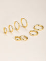 Assortment of 18K gold-plated 925 sterling silver hoop earrings in multiple sizes, perfect for daily casual wear.