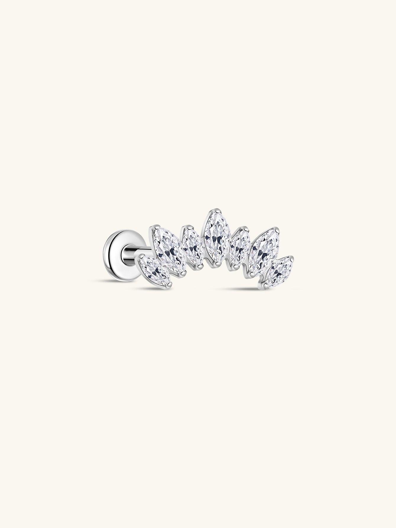 kosiner jewelry G23 Titanium Shining Crown Ear Piercing Stud