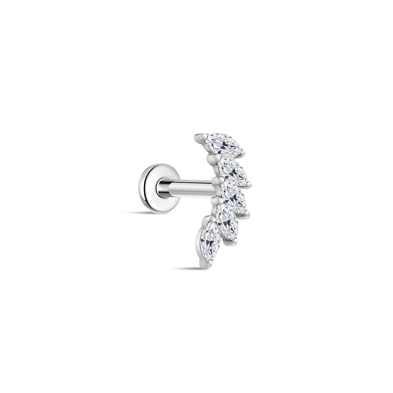 kosiner jewelry G23 Titanium Arc Arranged Zircons Ear Piercing Stud