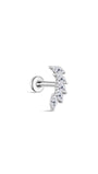 kosiner jewelry G23 Titanium Arc Arranged Zircons Ear Piercing Stud