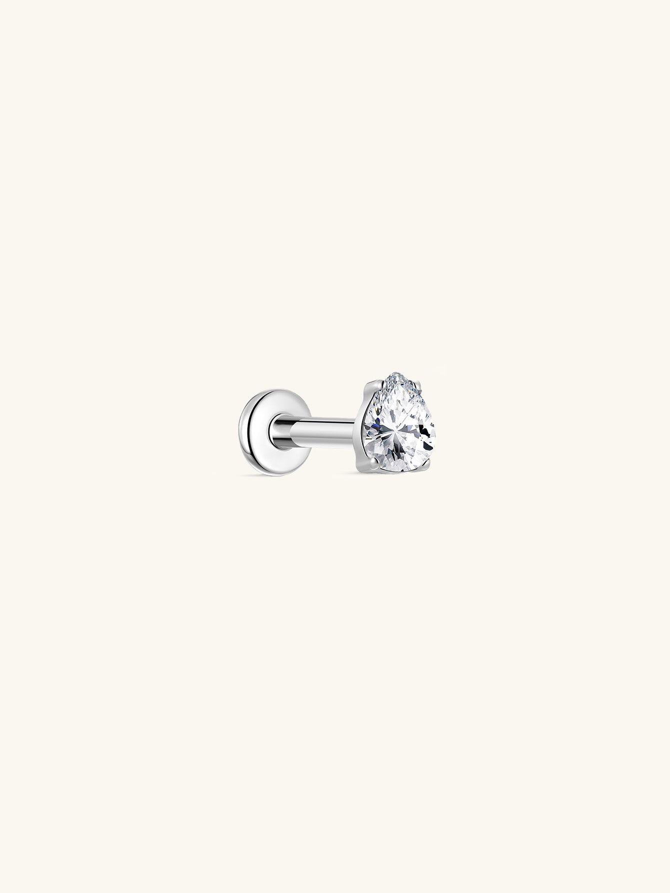 kosiner jewelry G23 Titanium Four - Claw Drop Zircon Ear Piercing Stud