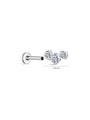 G23 Titanium Triple Spliced Zircon Ear Piercing Stud - Kosinerjewelry