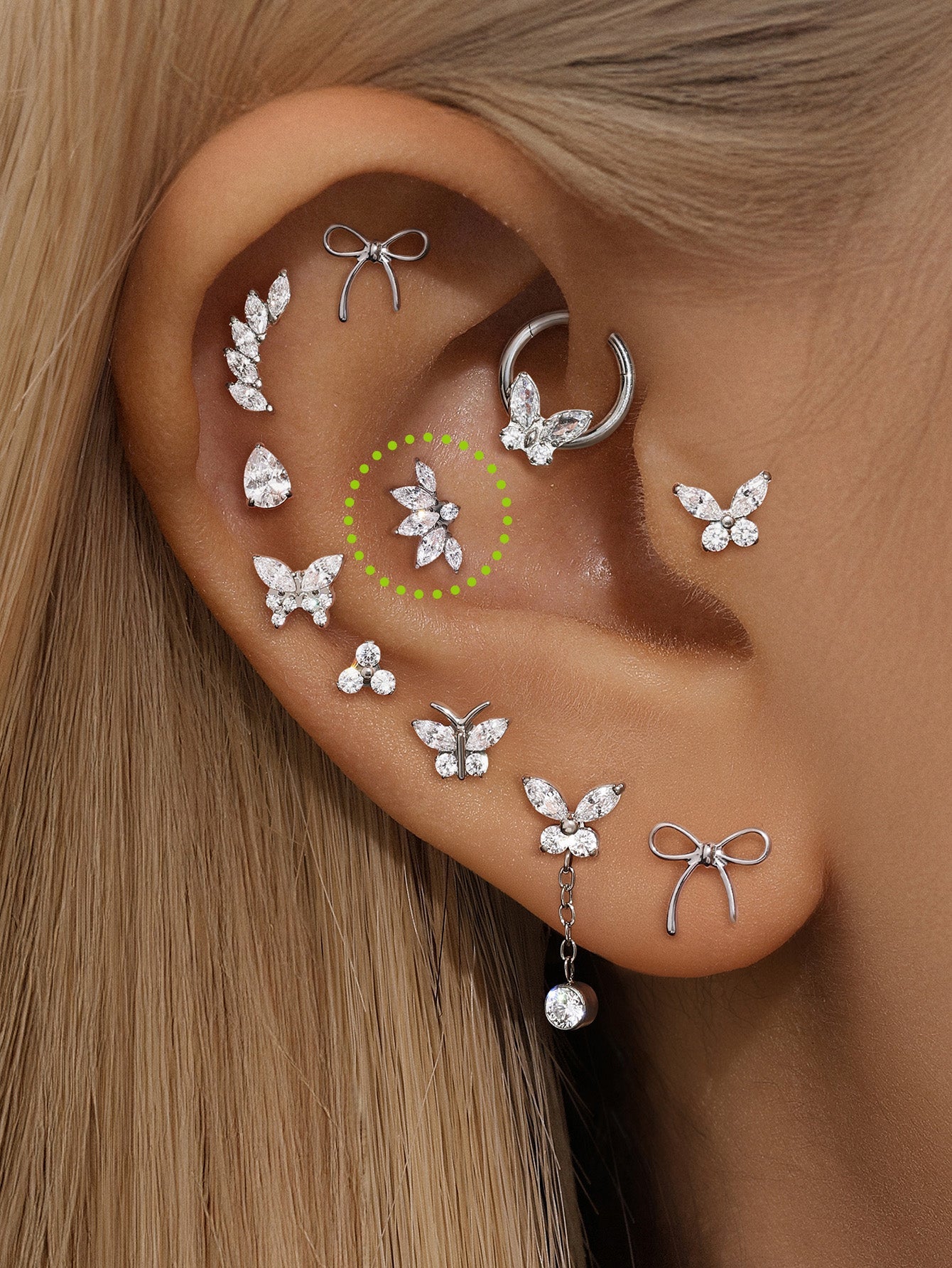 kosiner jewelry G23 Titanium Lotus Ear Piercing Stud