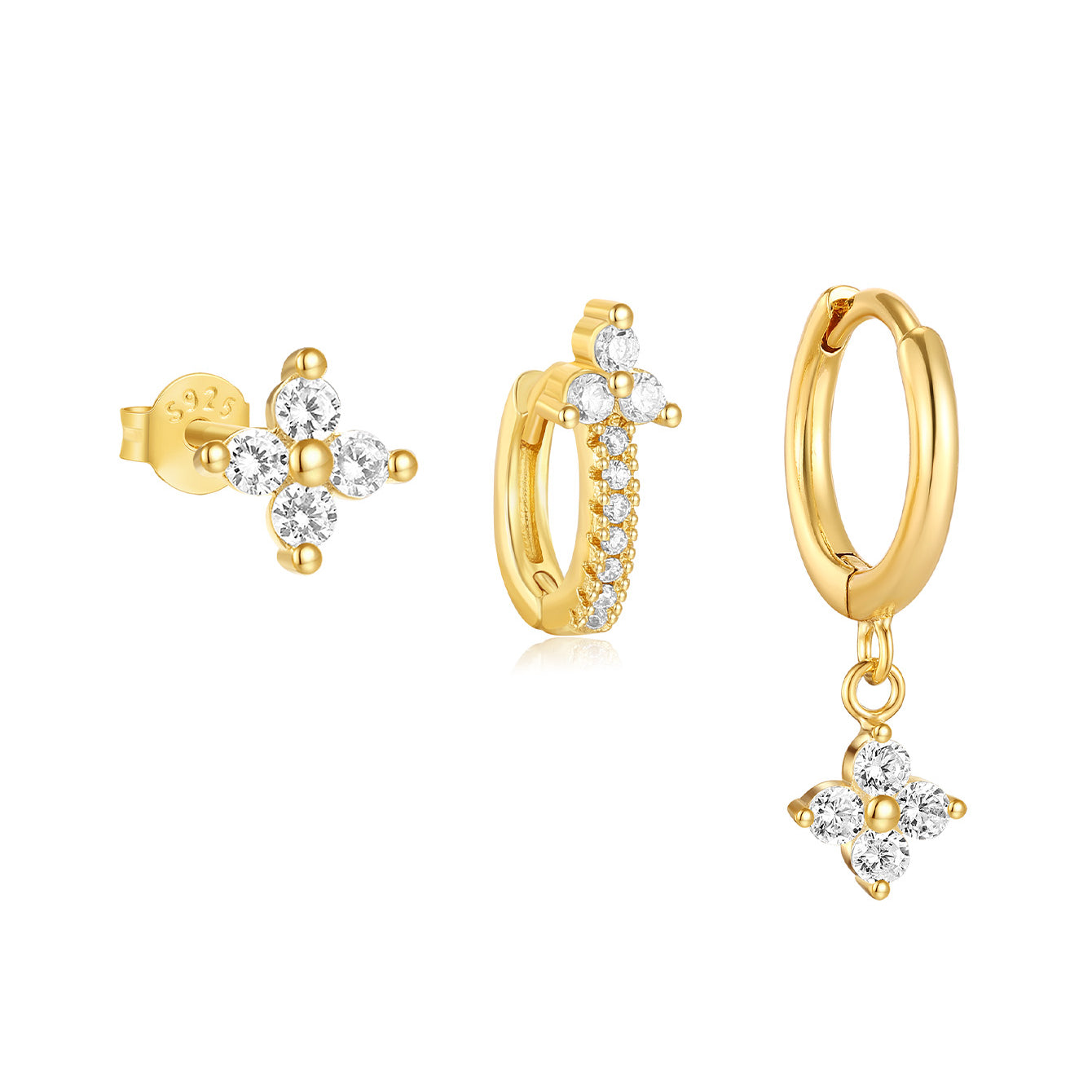 S925 ファッションフラワーイヤリングフープコレクション - Kosinerjewelry