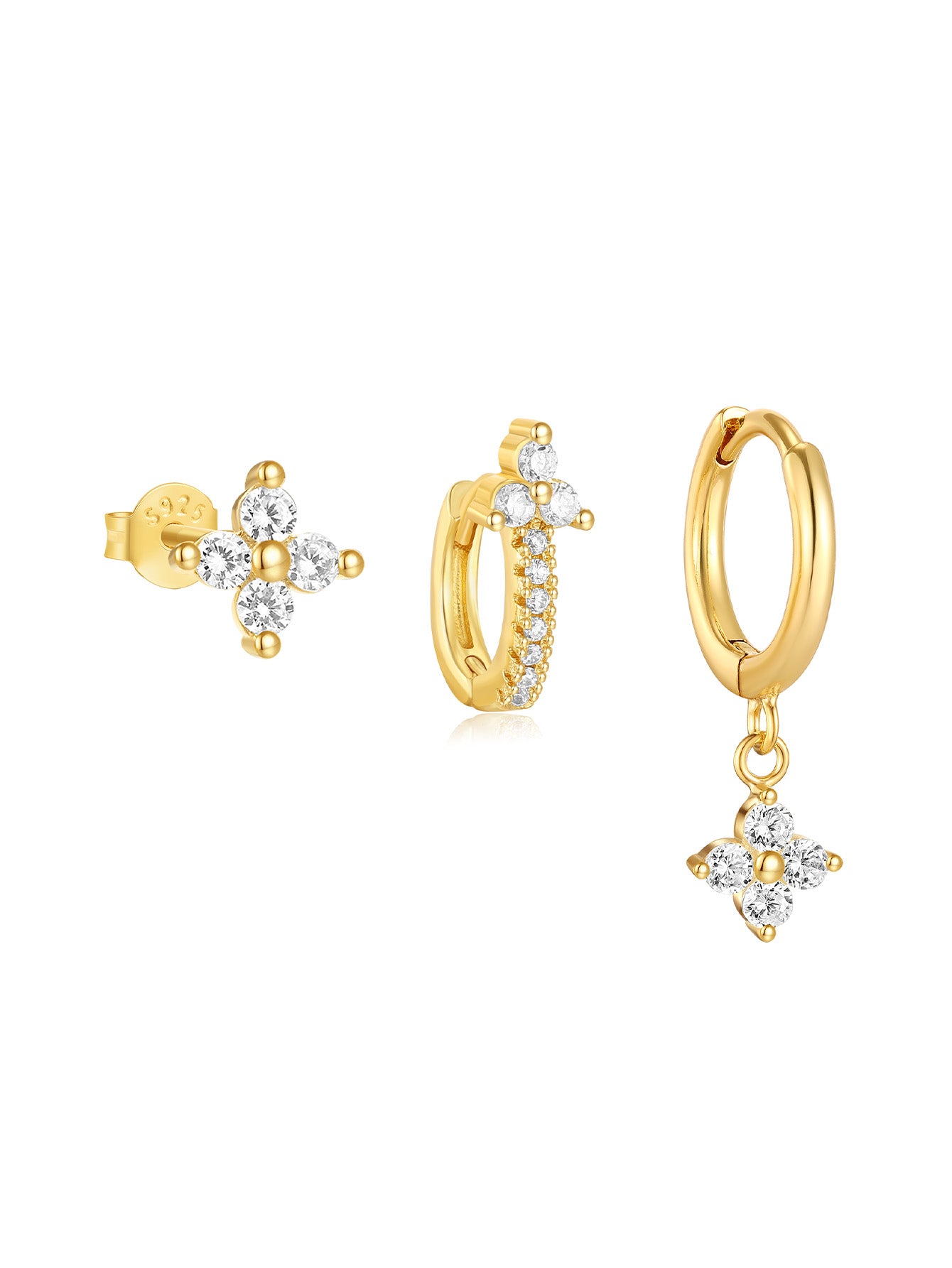 S925 ファッションフラワーイヤリングフープコレクション - Kosinerjewelry