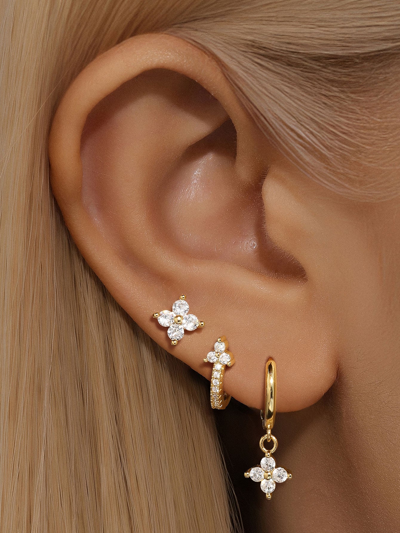 S925 Fashion Flower Earrings Hoops Collection - Kosinerjewelry