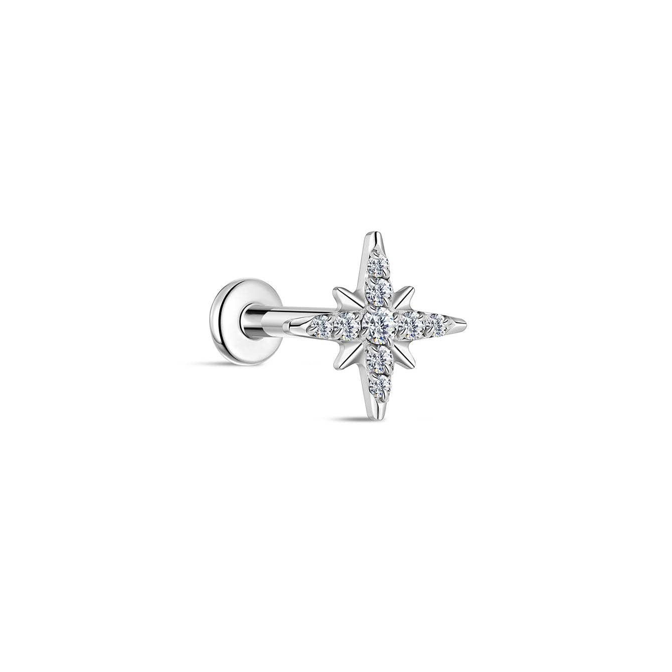 G23 Titanium Eight-Pointed Star Ear Piercing Stud - Kosinerjewelry