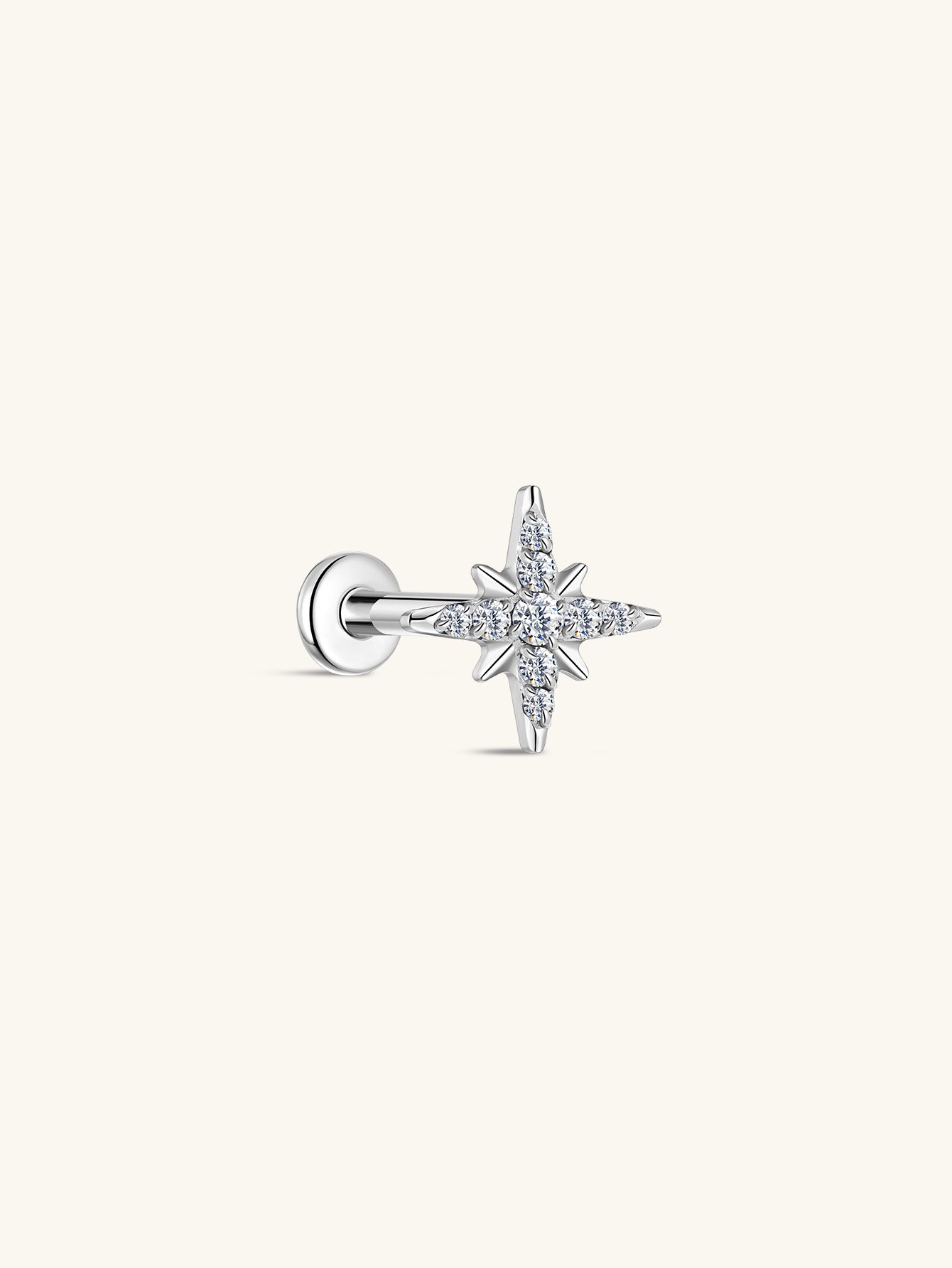 G23 Titanium Eight-Pointed Star Ear Piercing Stud - Kosinerjewelry