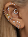 G23 Titanium Shining Stars Ear Piercing Stud - Kosinerjewelry