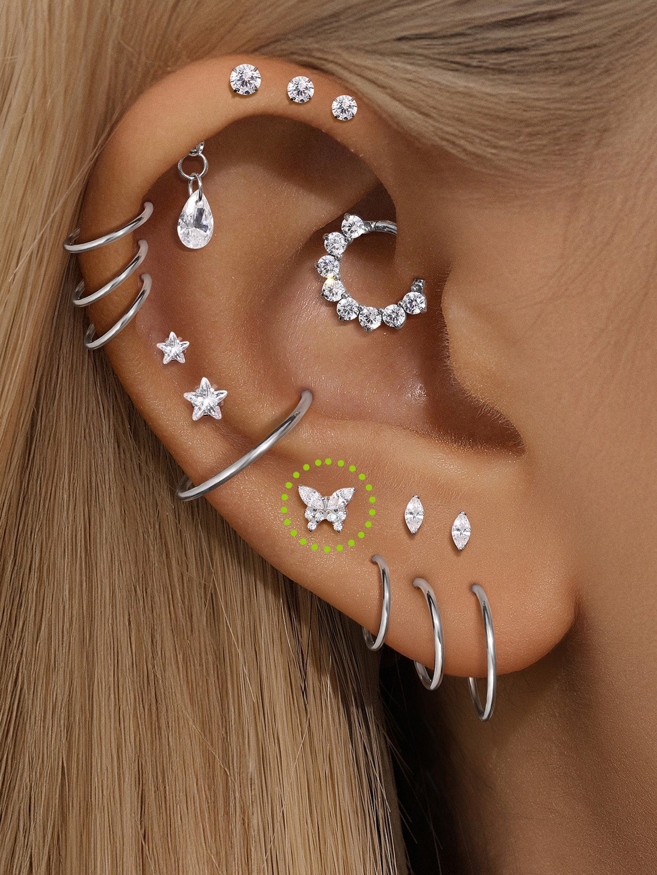 kosiner jewelry G23 Titanium Butterfly Ear Piercing Stud