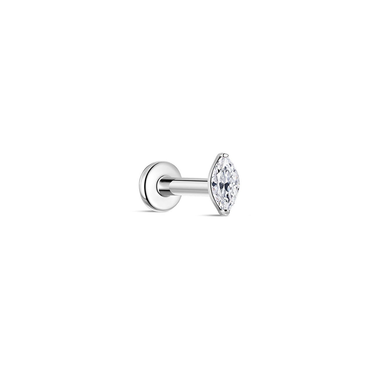 kosiner jewelry G23 Titanium Single Marquise Zircon Ear Piercing Stud
