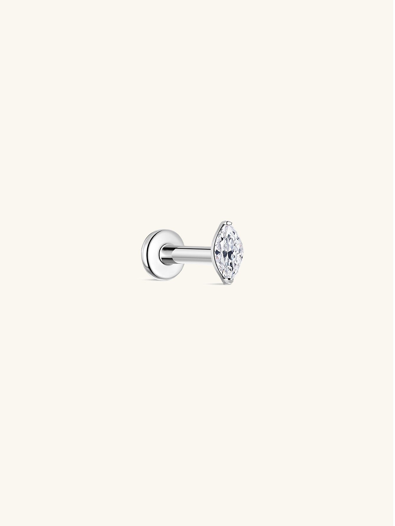 kosiner jewelry G23 Titanium Single Marquise Zircon Ear Piercing Stud