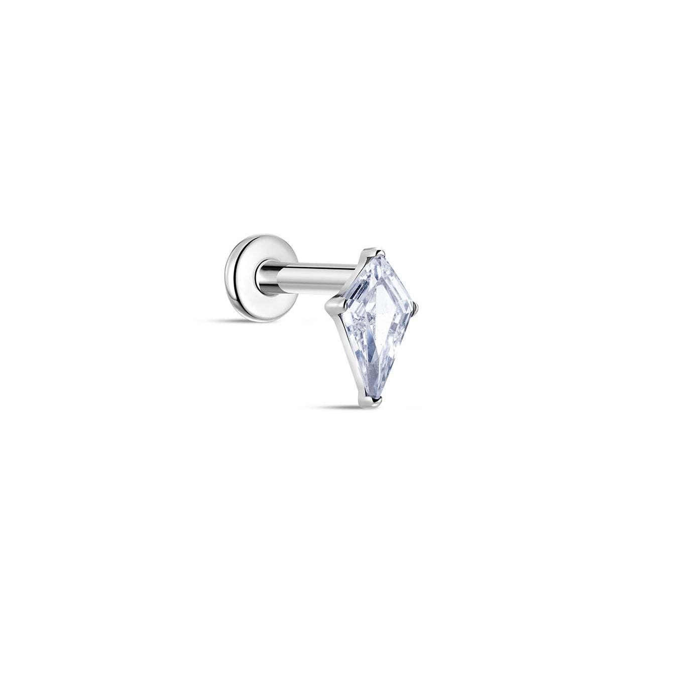 G23 Titanium Kite Zircon Ear Piercing Stud - Kosinerjewelry