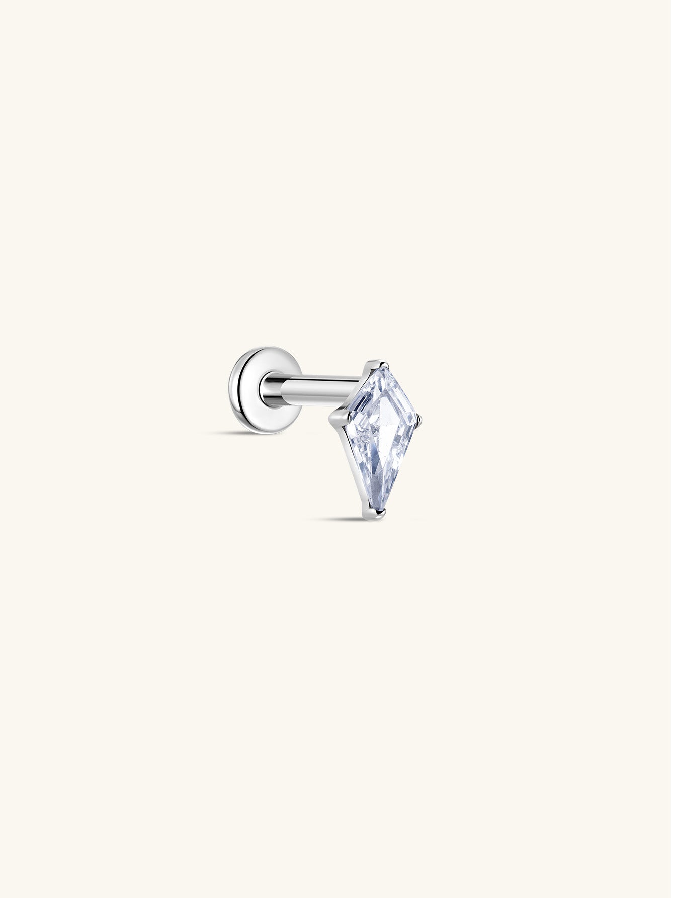 G23 Titanium Kite Zircon Ear Piercing Stud - Kosinerjewelry