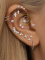 G23 Titanium Shiny Flower Zircon Daith Earrings 8MM - Kosinerjewelry