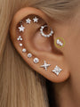 kosiner jewelry G23 Titanium Trinity Shiny Zircon Ear Piercing Stud