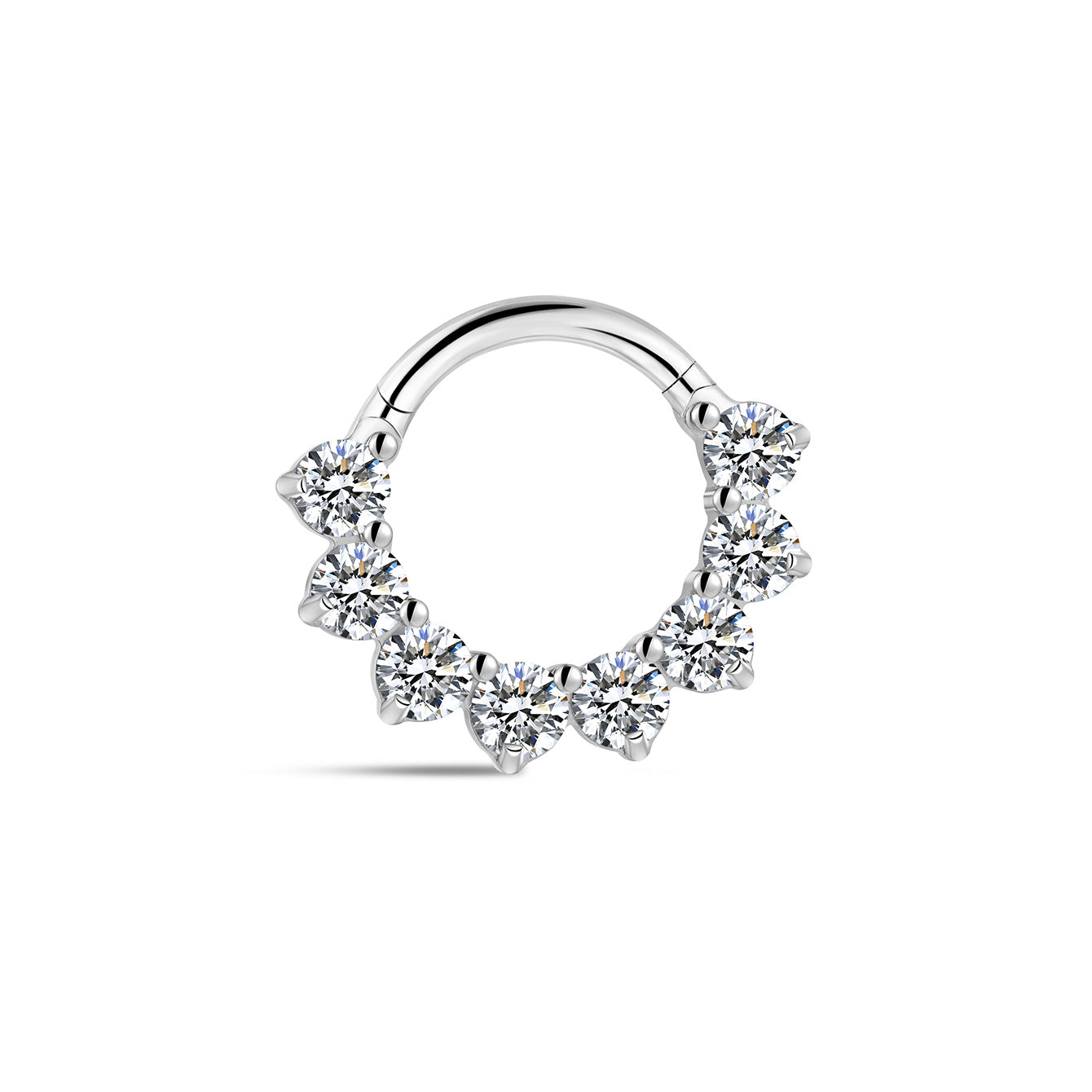 G23 Titanium Pave Zircon Daith Earrings 8MM - Kosinerjewelry