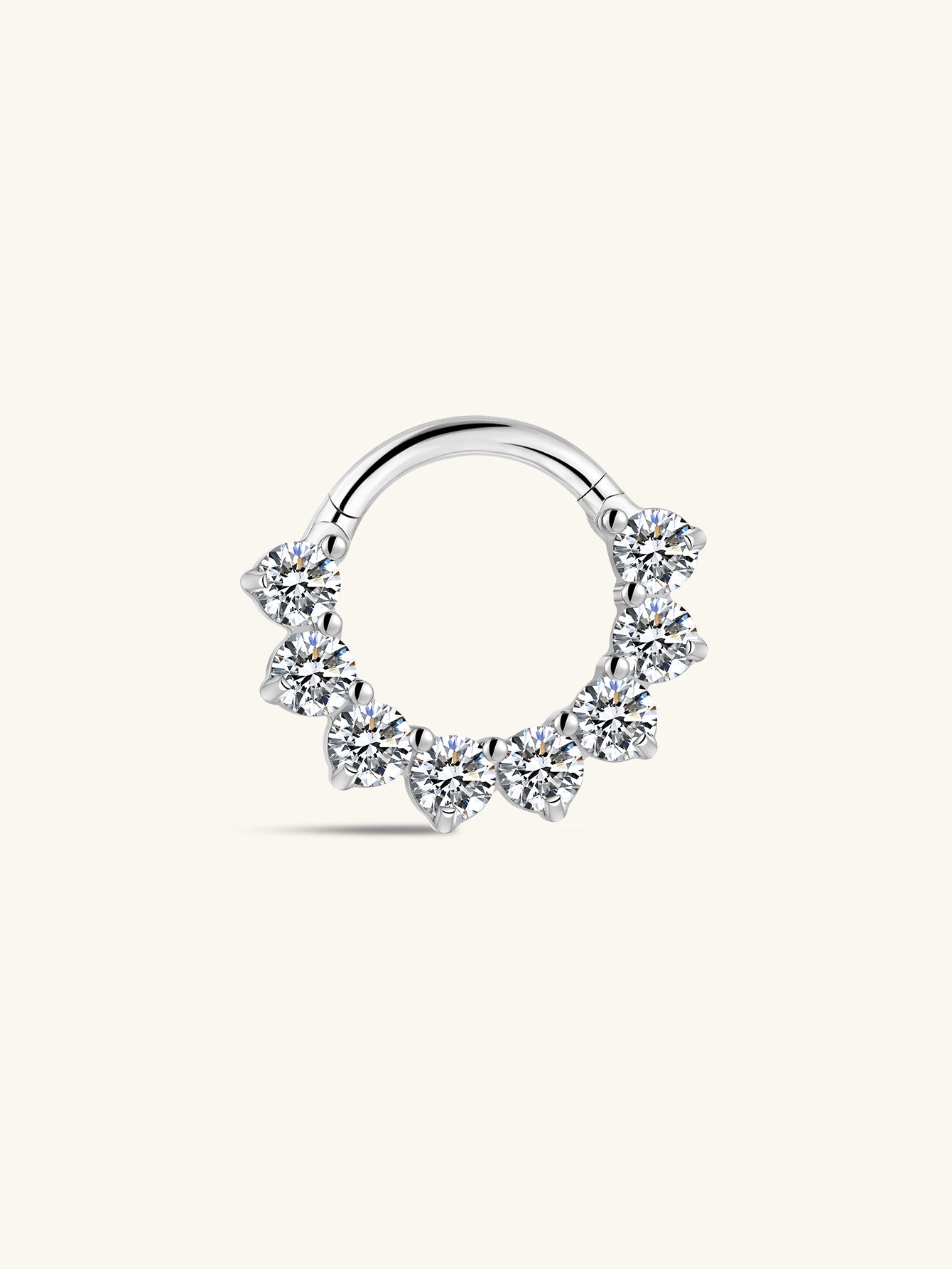 G23 Titanium Pave Zircon Daith Earrings 8MM - Kosinerjewelry