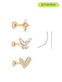 14K Solid Gold Flatback Sparkle Set - Kosinerjewelry