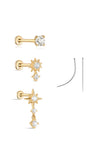 Kosiner 14K Solid Gold Flatback Star Set - Kosinerjewelry-Earrings14K Solid Gold Flatback Stud Set