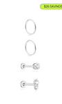 14K Solid Gold Slim Hoops Set - Kosinerjewelry-Earrings