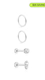 14K Solid Gold Slim Hoops Set - Kosinerjewelry-Earrings