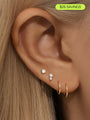 14K Solid Gold Slim Hoops Set - Kosinerjewelry-Earrings